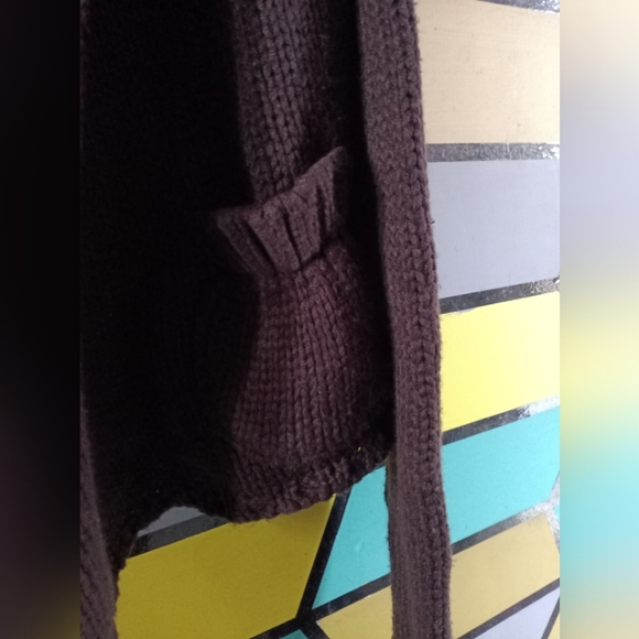 Brown Cropped Hooded Sweater - Picture 4 of 4